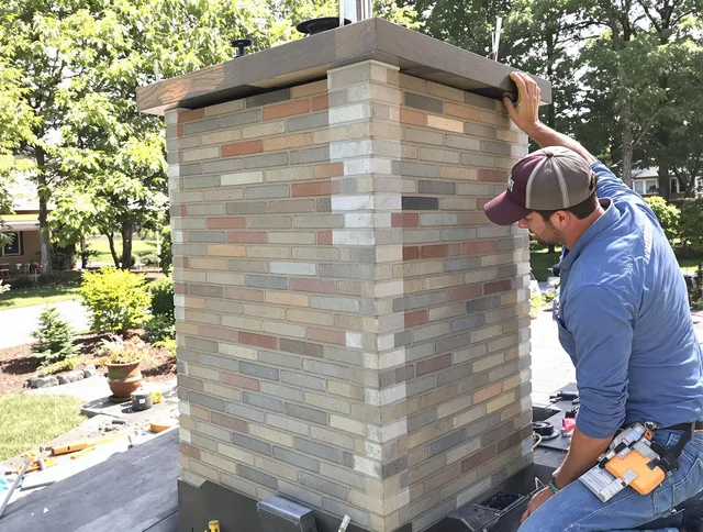 Delray Beach Chimney Sweep completing a modern chimney remodel in Delray Beach, FL