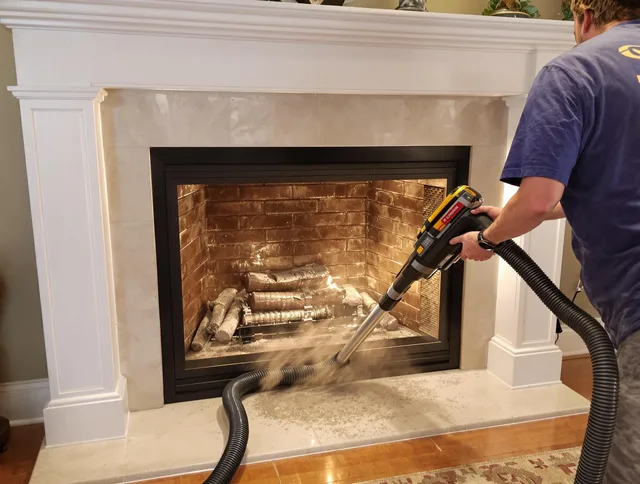 Fireplace cleaning performed by Delray Beach Chimney Sweep in Delray Beach, FL