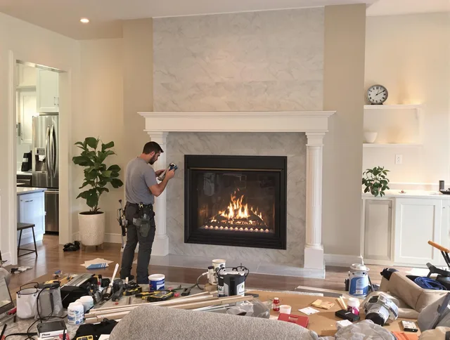Newly installed fireplace by Delray Beach Chimney Sweep in Delray Beach, FL
